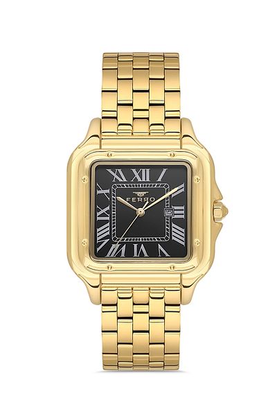 FERRO Yellow Steel Band Men's Watch Fl21622Awt-B2