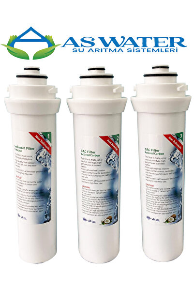 As Water Ihlas Aura Cebilon Unique Dijital Su Arıtma Cihazı Uyumlu 4'lü Tak Çevir Filtre Seti Membransız