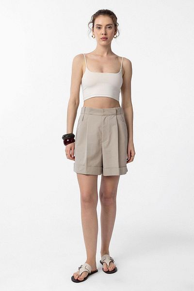 Antioch Beige High Waist Women's Bermuda Shorts