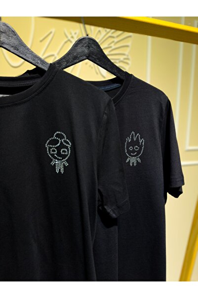 swOzz Tricou imprimat cu piatră de foc și apă Tricou cuplu combinat de îndrăg...