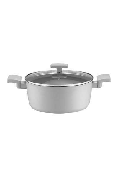 Ambition Pot with lid 20cm, 2.2L, Qualum Basic coating, Gris