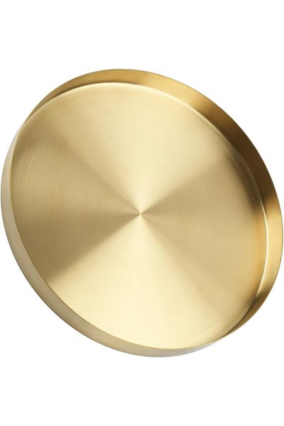 COOYA Brass Stainless Steel Tray, Round, European Style, For Coffee Table Display, Decoration, 12.5 Cm