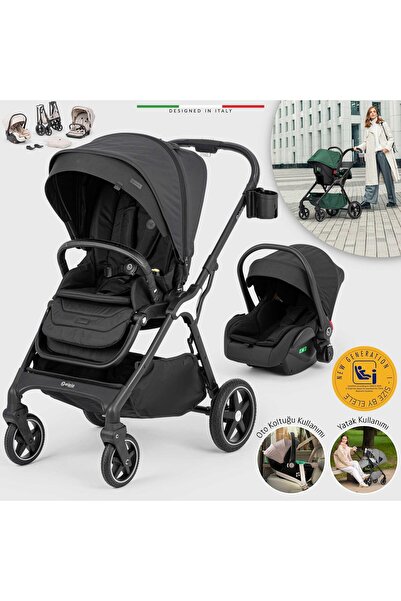 Elele Hera Travel Sistem Bebek Arabası Silver Siyah
