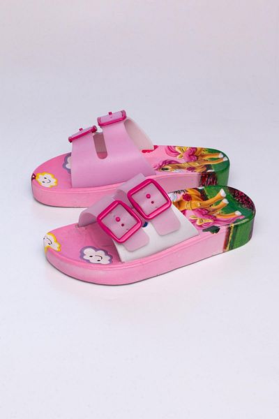 The Red Kids Non-Slip Sole Buckle Slippers - Pink Size 24-29