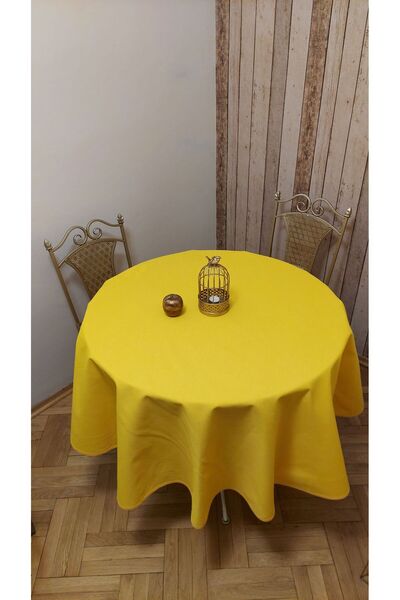 gonk Round, Solid Color, Duck (Liquid Pusher, Stain Proof) Fabric, Tablecloth