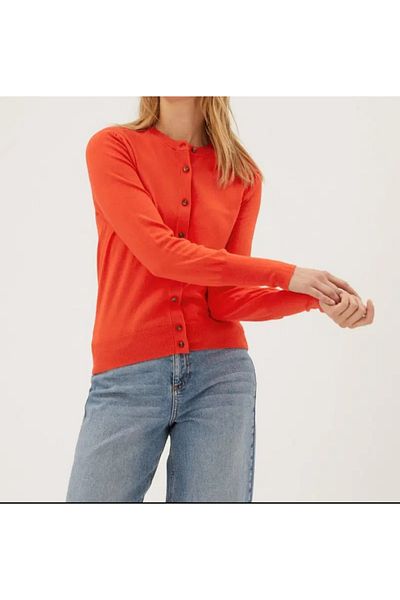 ESNOA Women's Round Neck Buttoned Top Quality Slim Fit Short Cardigan