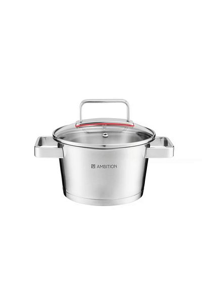 Ambition Stainless steel pot with lid 16cm, 1.6L, Selection