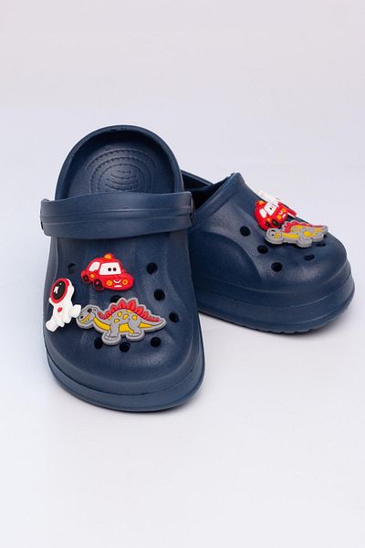 The Red Kids Size 24-29 Non-Slip Sole Slippers Navy Blue