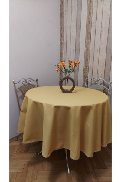 gonk Round, Solid Color, Duck (Liquid Pusher, Stain Proof) Fabric, Tablecloth