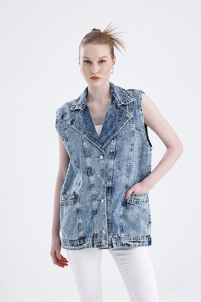 For Angels Vestă de blugi oversize Boyfriend Basic