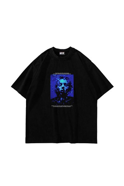 Sekizbiraltı I Love Deep Printed Oversize Unisex Μαύρο Tshirt