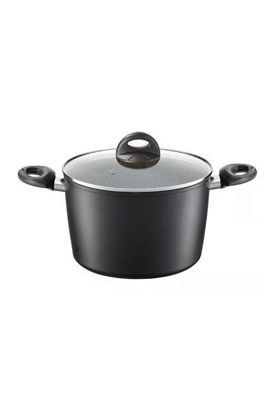 Ambition Tall pot with lid 24cm, 6.5L, coated Qualum Basic Stone Edition, Arras