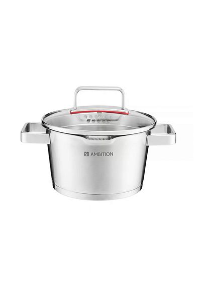Ambition Stainless steel pot with strainer lid 18cm, 2.3L, Selection