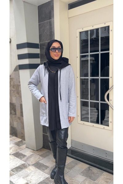 MODAVERA Women's Long Sleeve Hooded Lace-Up Pocket Two Thread Jacket
