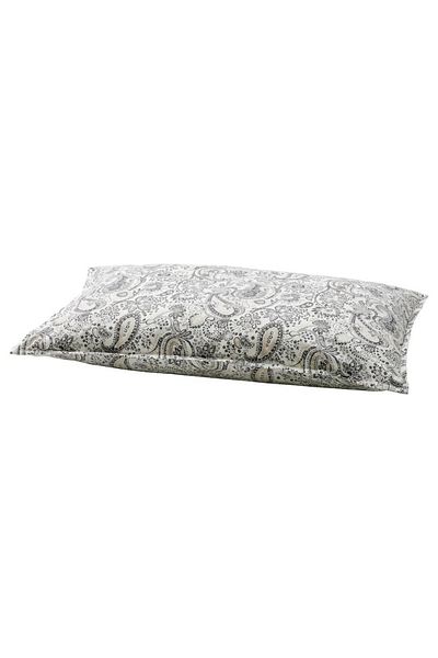 IKEA RODGERSIA Pillowcase, Grey/White – 50x80 cm, 152 TC, Soft Cotton/Viscose Blend