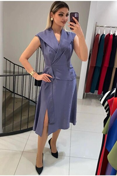 MAQRELL KUŞAK DETAYLI ELBİSE