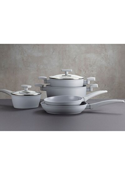 Ambition Pot with lid 28cm, 6.5L, Qualum Basic coating, Gris