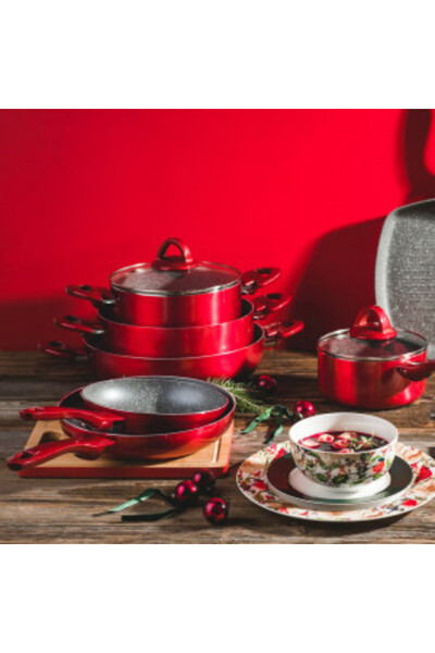 Ambition Pot with lid 24cm, 4.4L, Qualum Basic Stone Edition coating, Jasper