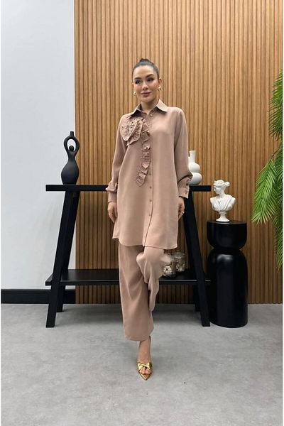 Cardella Premium Quality TNCL Fabric Flower Λεπτομερής Διπλό Σετ Hijab