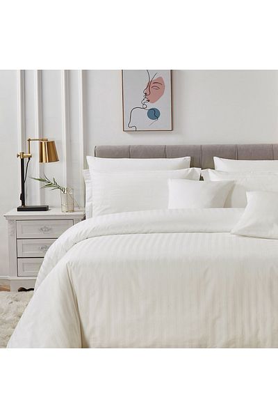 Alhabib bedding Single and half cream cotton hotel bedspread, 250 stitches, 5 pieces