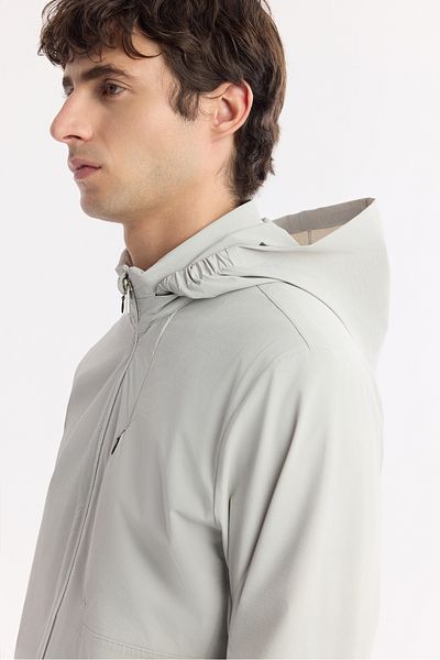 Avva Hooded Femuar Upright Collar Coat for Men's Stone Collar A51Y6052