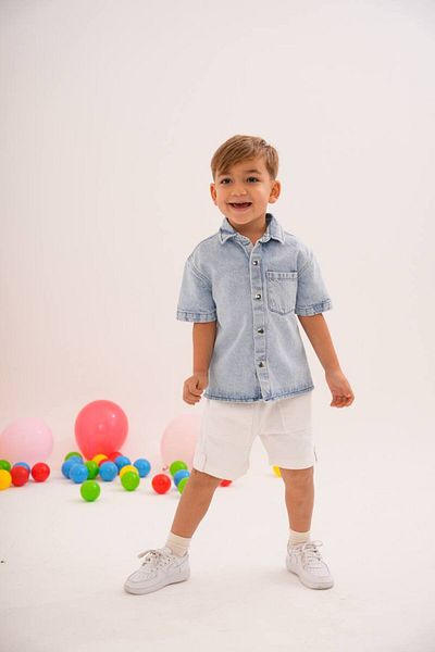 anonim Boy's Denim Suit with Shorts