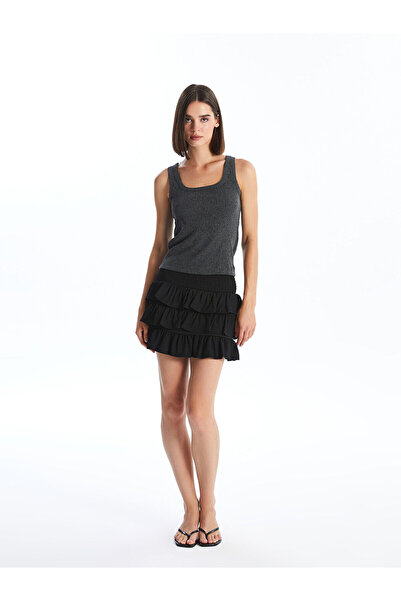 LC Waikiki Nevavm Women's Skirt with Elastic Waist and Ruffle Detail