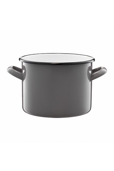 Emalia Olkusz 1907 Enamel pot 18cm, 3L, gray
