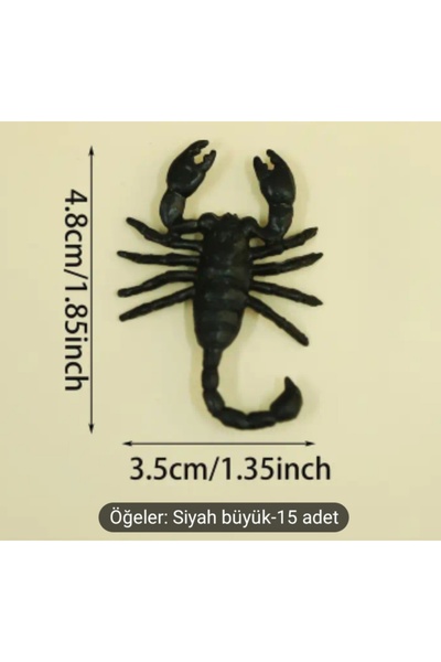 ASLANKAR Akrep oyuncak siyah renk şaka malzemeleri parti Halloween 5 adet.