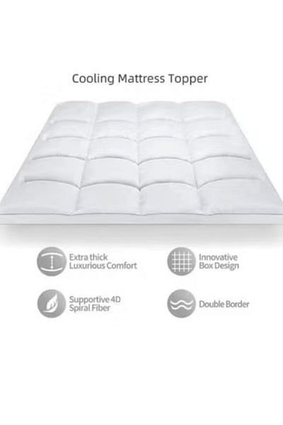 smart home Luxury Bed Pad Set 14cm Height + 2 Waterproof Pillow Protectors | Bed Pad 100% Cotton