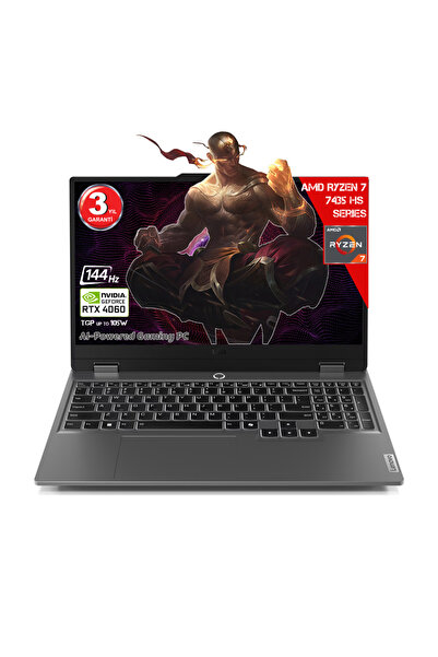 LENOVO Ryzen 7-7435HS 16 GB DDR5 512 GB RTX4060 15.6 IPS 144Hz FHD Freedos 83JC00FJTR-16512