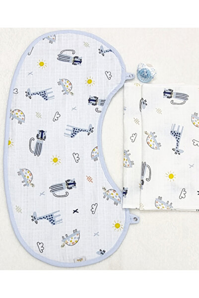 Yada Baby Organik %100Pamuklu 2 Katlı Çift Taraflı Çıtçıtlı Müslin & Waffle O...