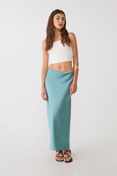 Stradivarius Satin midi skirt