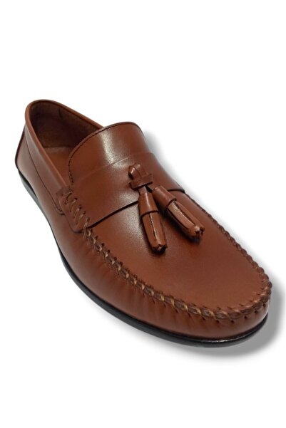 Cakgo 323-25 Pantofi pentru bărbați Loafer cu ciucuri cu fundă din piele natu...