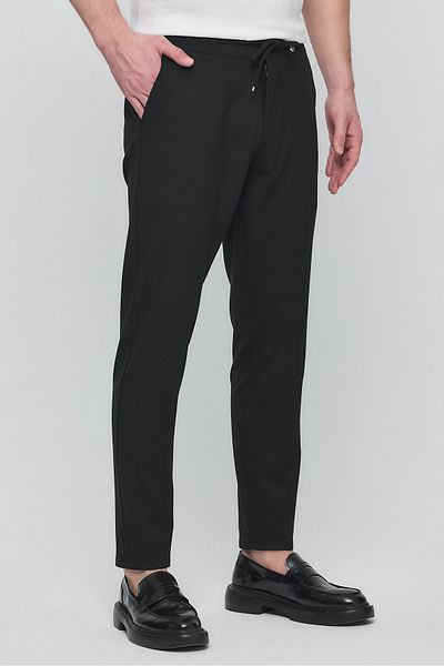 GIENTO Men's Elastic Waist Zippered Buttoned Lycra Jogger Trousers
