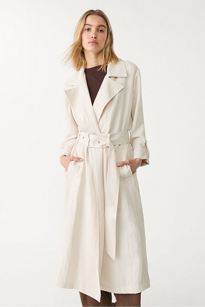 Stradivarius Long flowing trench coat with belt