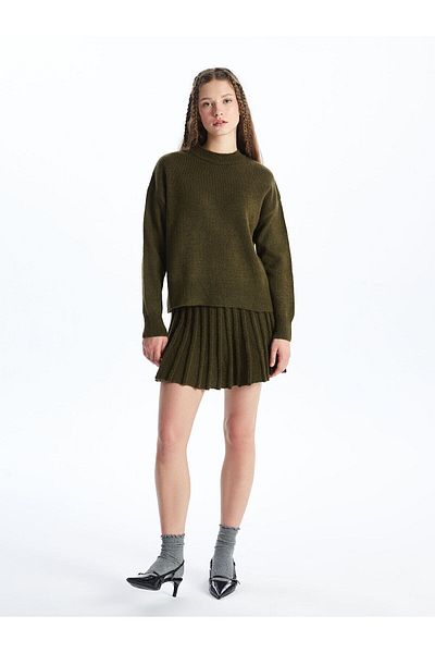 LC Waikiki Women's Elastic Waist Plain Knitted Skirt