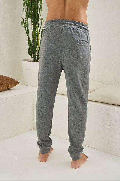 KLY Ανδρικό Anthracite Standard Fit Regular Cut με 2 νήματα τσέπες Άνετο βαμβακερό Jogger Sweatpants