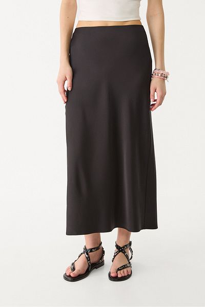 Stradivarius Satin midi skirt
