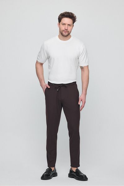 GIENTO Men's Elastic Waist Zippered Buttoned Lycra Jogger Trousers
