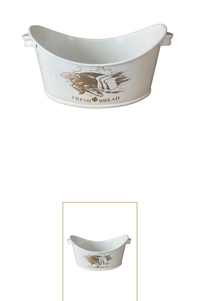 LeesHome 28cm Metal Kayak Bread Bowl White