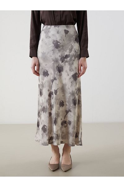 LC Waikiki Batik Patterned Satin Women's Skirt