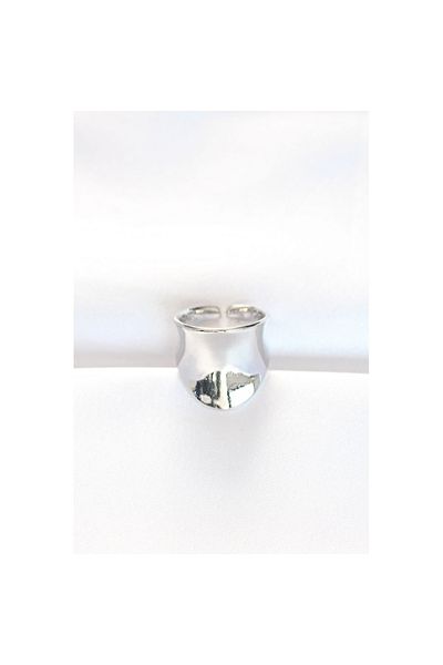 Skygo Silver Color Adjustable Curved Mirror Ring - Tj-Byk3114