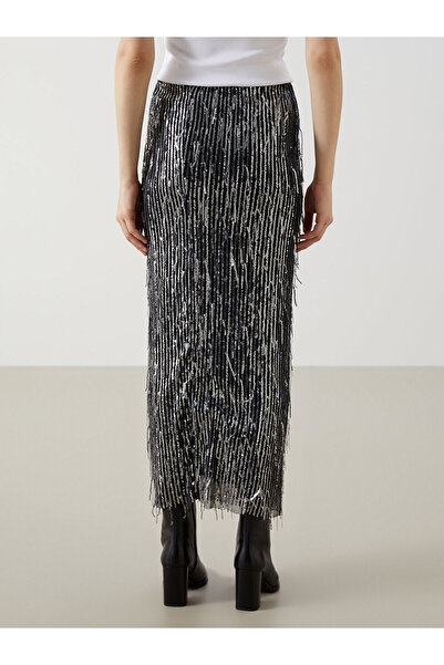 LC Waikiki Sequin Women's Skirt with Elastic Waist