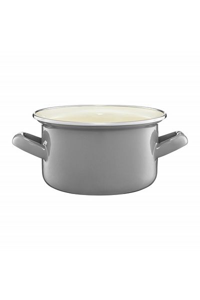 Emalia Olkusz 1907 Oala emailata 18cm, 2.6L, gri