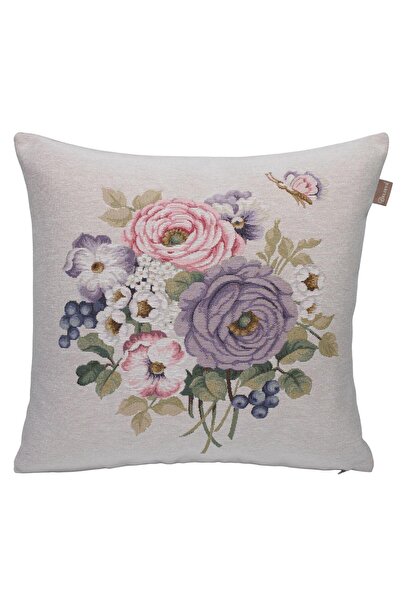 Believe Tapiserie decorativă din jacquard PANSIES, cu flori și fluturi, 45*45