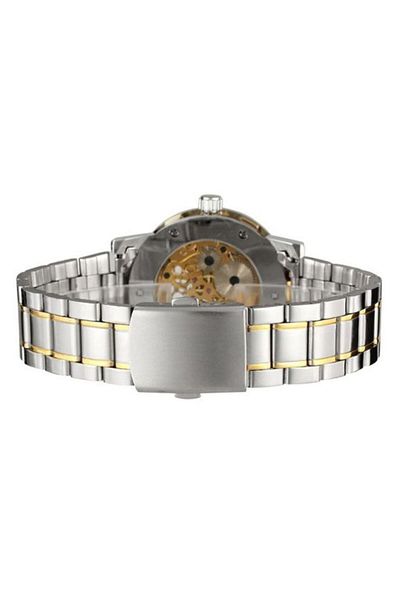 COOYA Skeleton Wrist Watch, Fashion Diamond Luminous Movement with Roman Number Mechanical