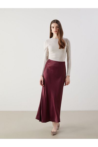 LC Waikiki Fusta de damă din satin cu potrivire standard