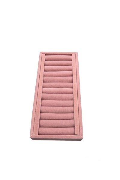 MeGass Dekor Domestic Production Suede Fabric Pink Color 35 Cm / 11.5 Cm Clamp-bracelet Display Stand
