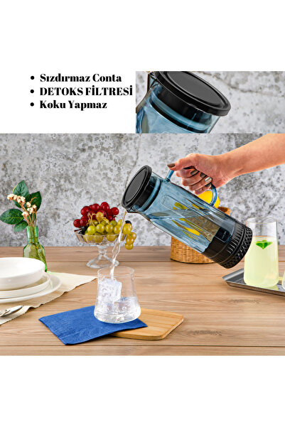 LUCES DESİGN 2 Adet Akrilik Modern Sürati,Kristal Detoks Sürahi